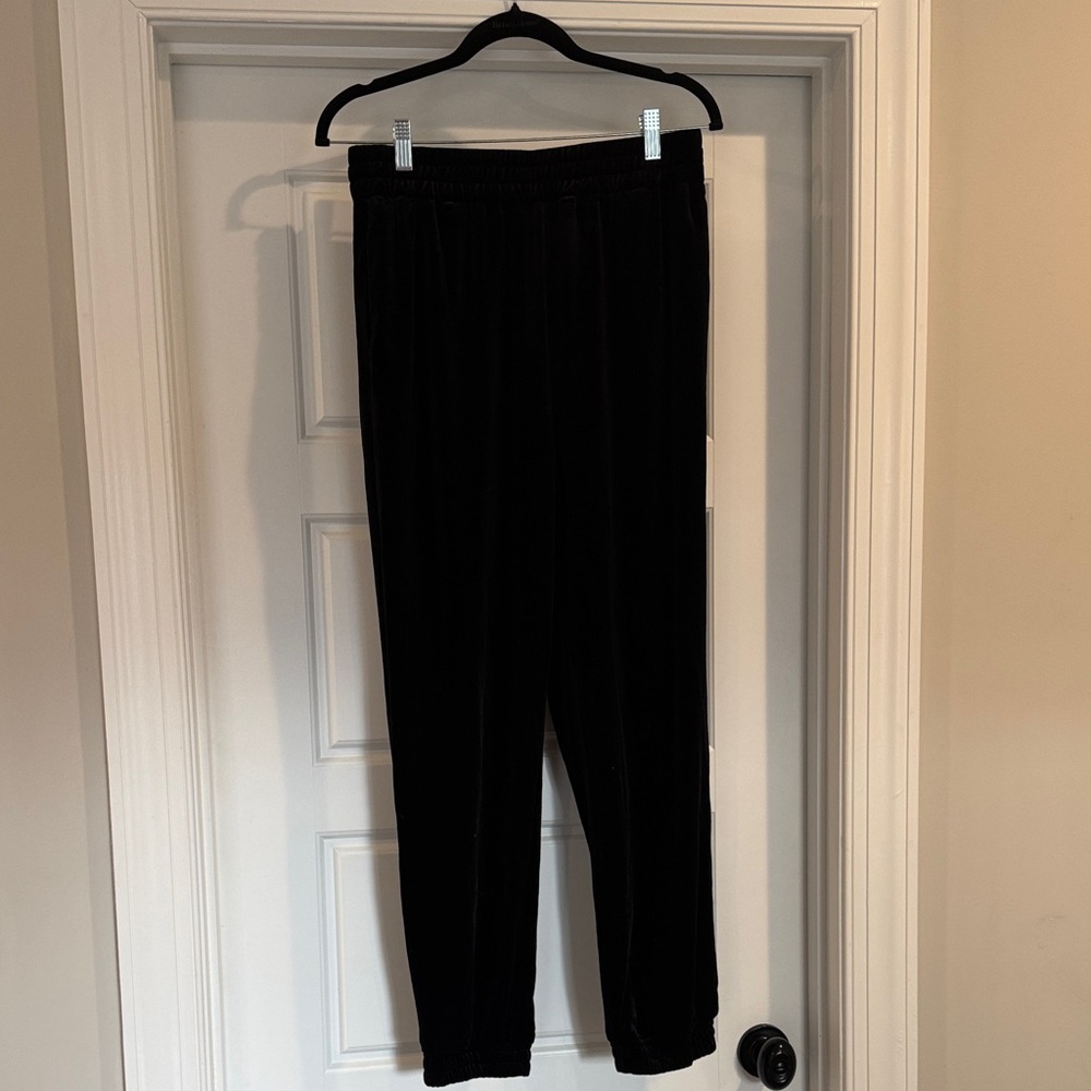 Skies Are Blue Black Velvet Joggers